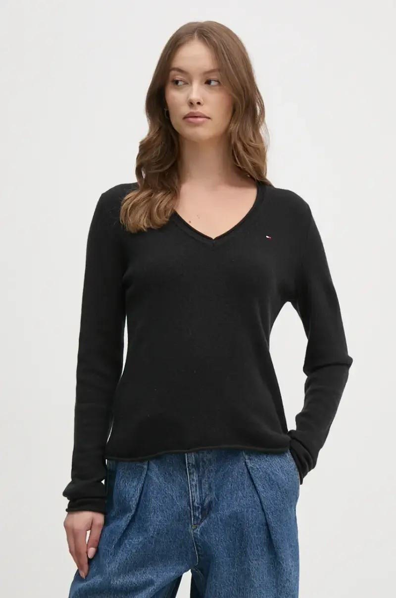 maglione in lana donna colore nero WW0WW43505