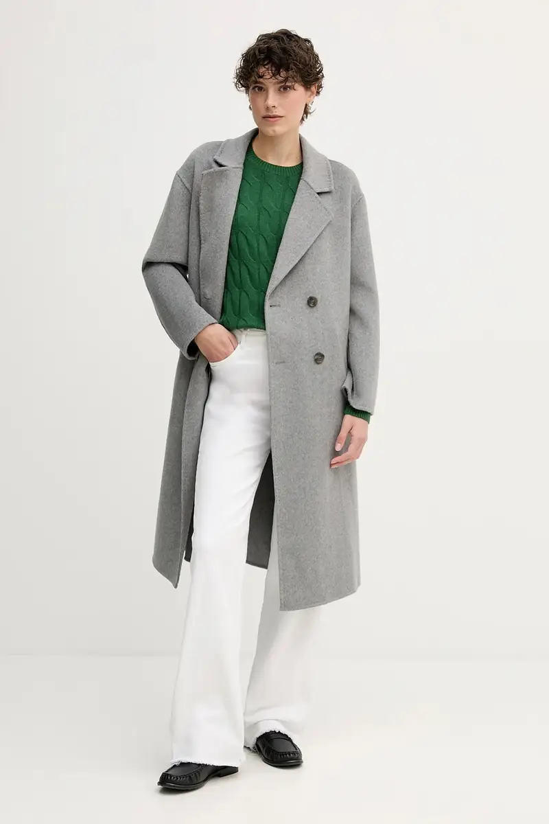 maglione in lana donna colore verde WW0WW43586 miniatura 2