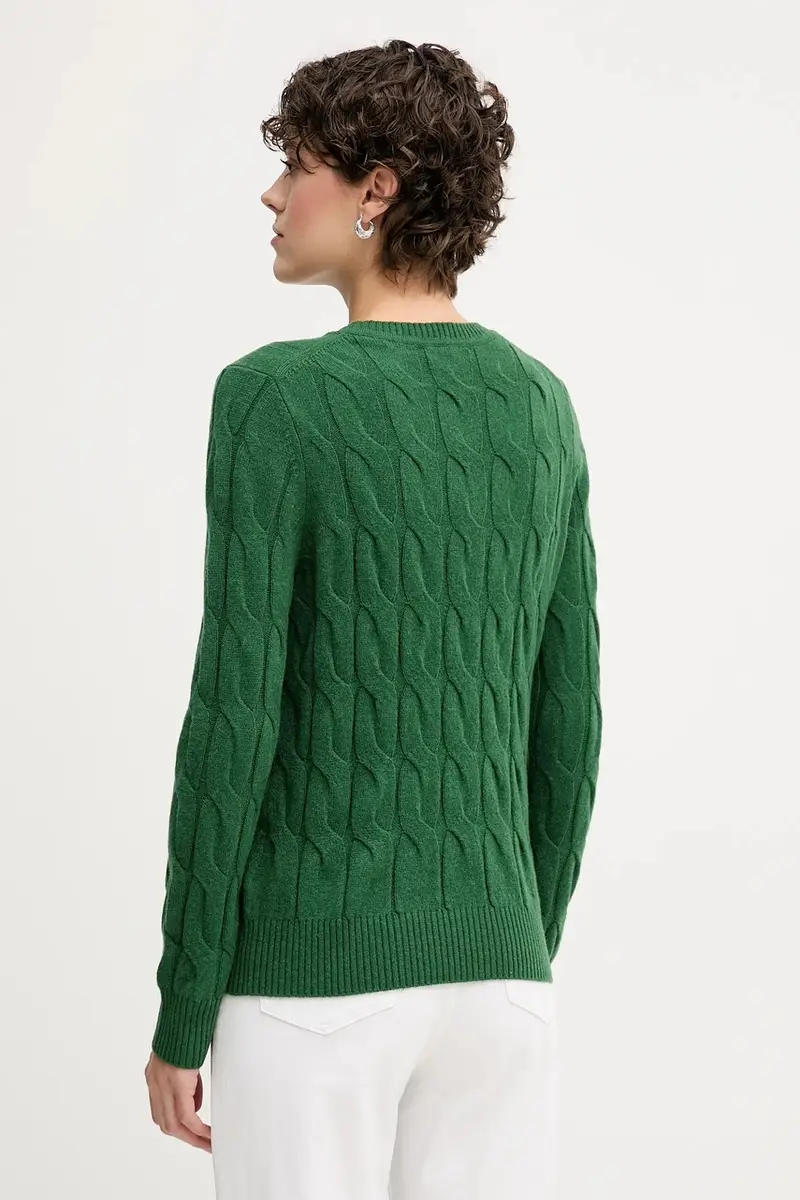 maglione in lana donna colore verde WW0WW43586 miniatura 3