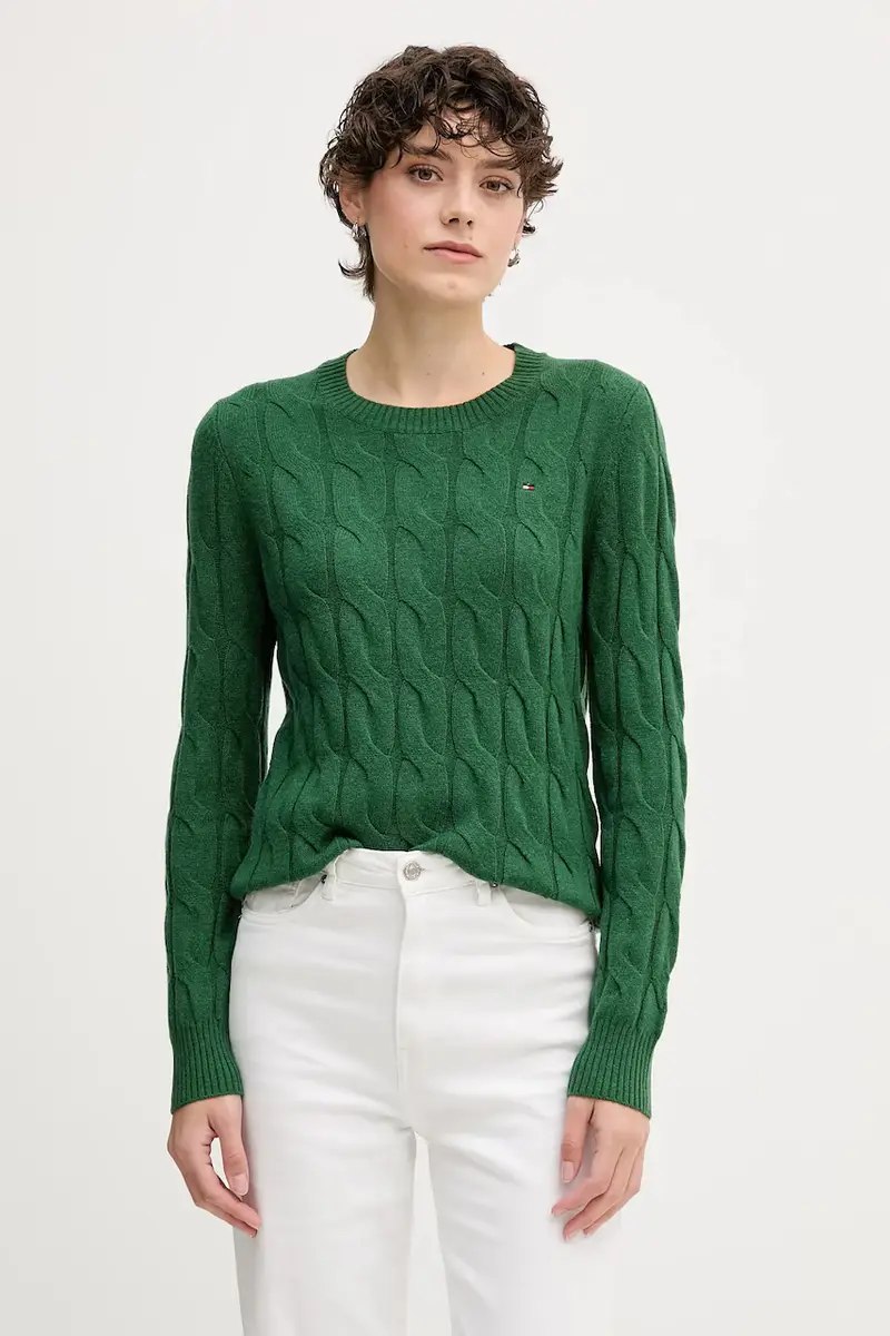 maglione in lana donna colore verde WW0WW43586