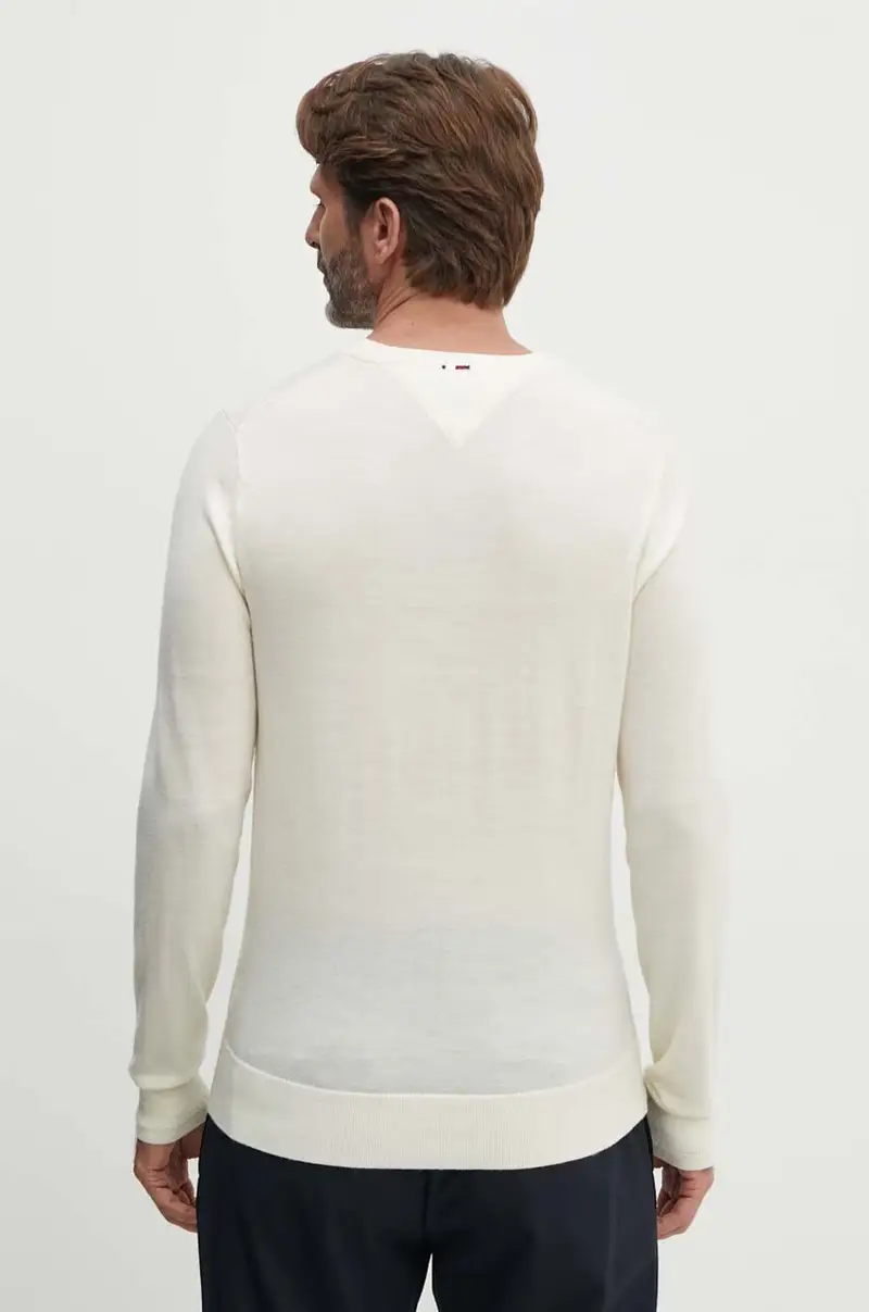 maglione in lana uomo colore beige MW0MW33128 miniatura 3