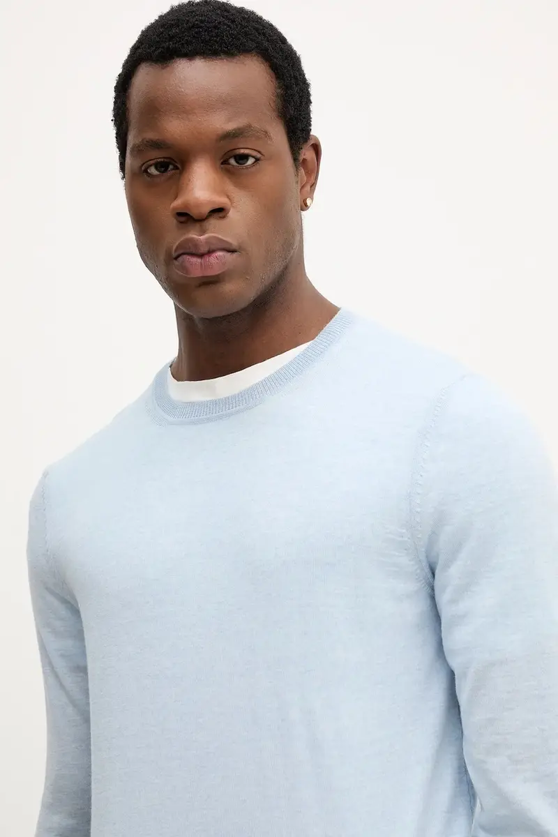 maglione in lana uomo colore blu MW0MW39775 miniatura 4