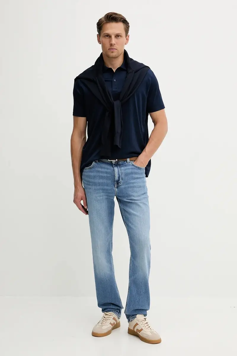 maglione in lana uomo colore blu navy MW0MW39775 miniatura 2