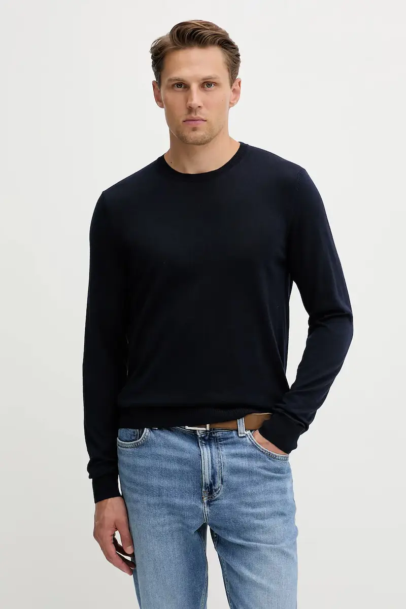 maglione in lana uomo colore blu navy MW0MW39775