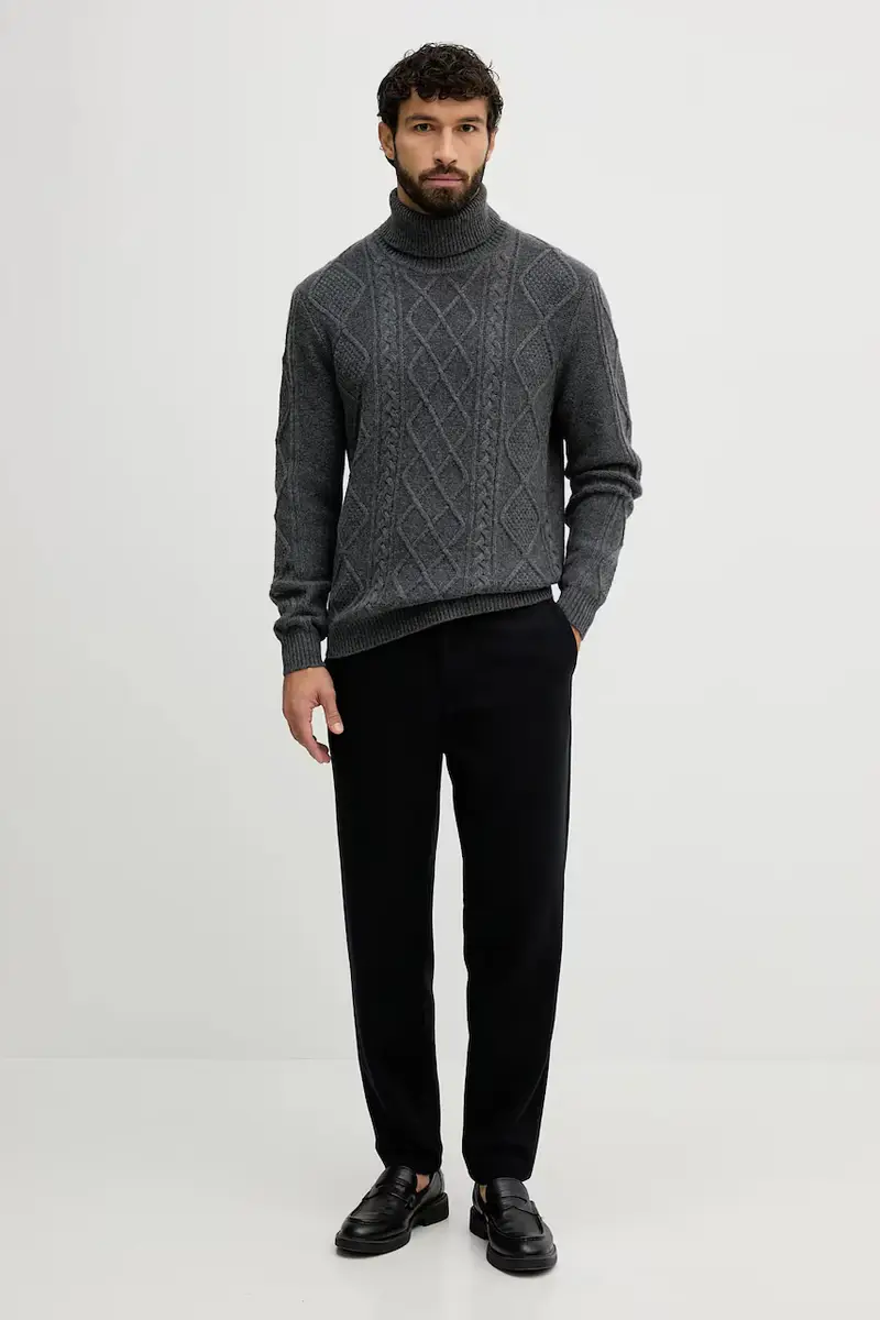 maglione in lana uomo colore grigio MW0MW40914 miniatura 2