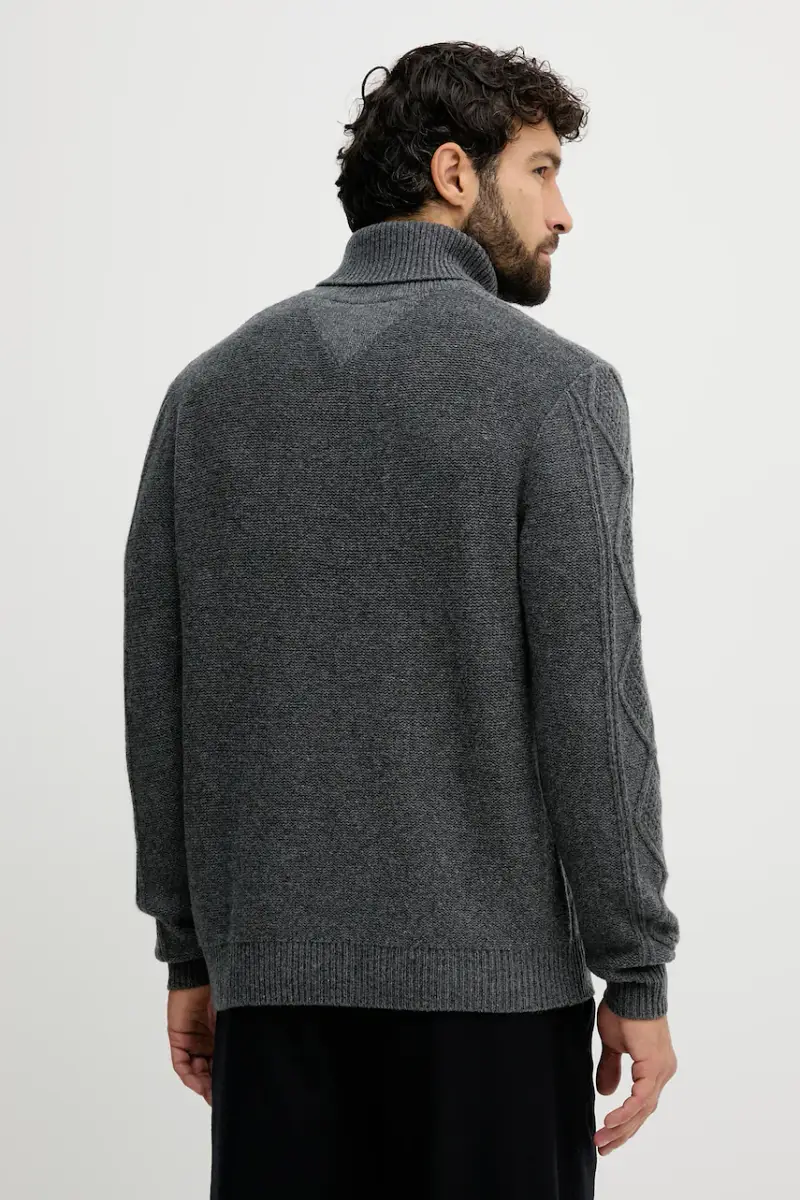 maglione in lana uomo colore grigio MW0MW40914 miniatura 3