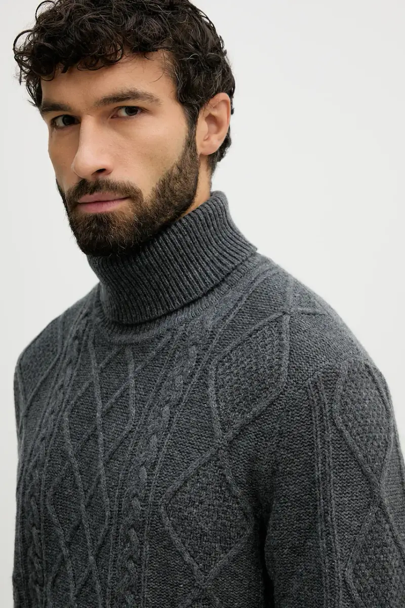 maglione in lana uomo colore grigio MW0MW40914 miniatura 4