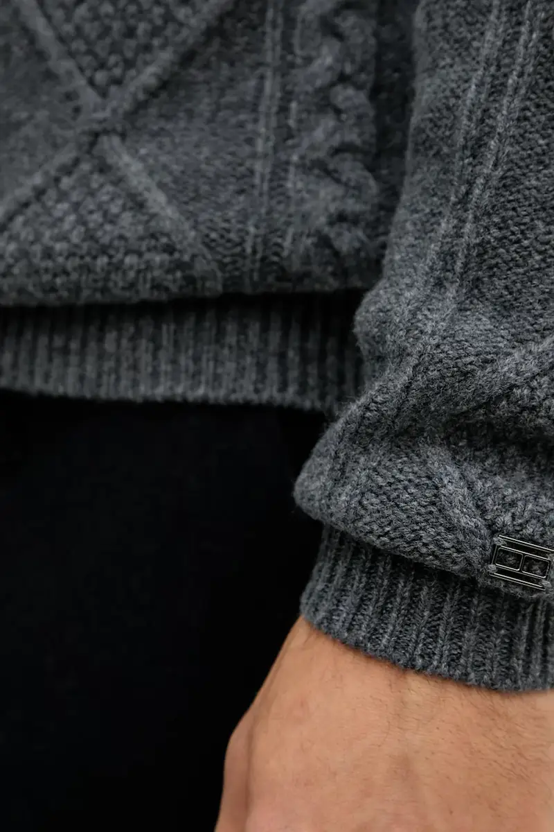 maglione in lana uomo colore grigio MW0MW40914 miniatura 5