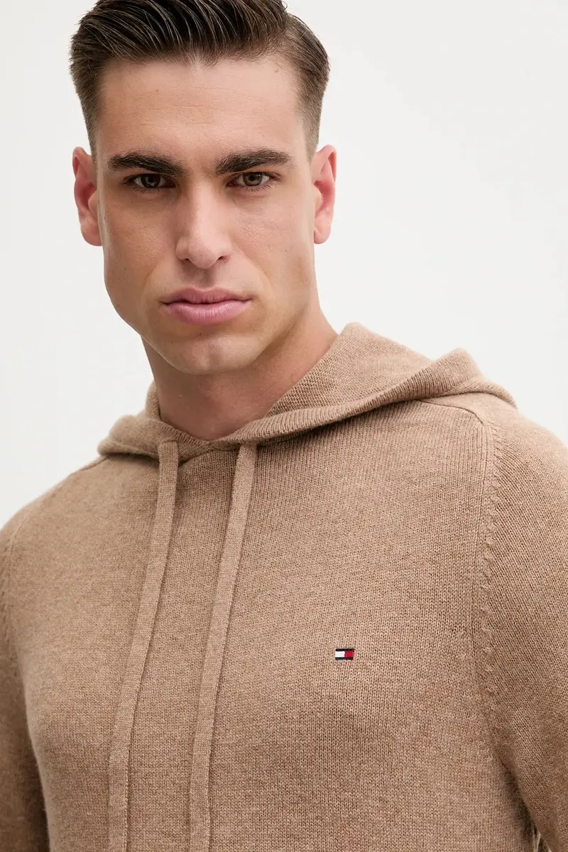 maglione in lana uomo colore marrone MW0MW40438 miniatura 4