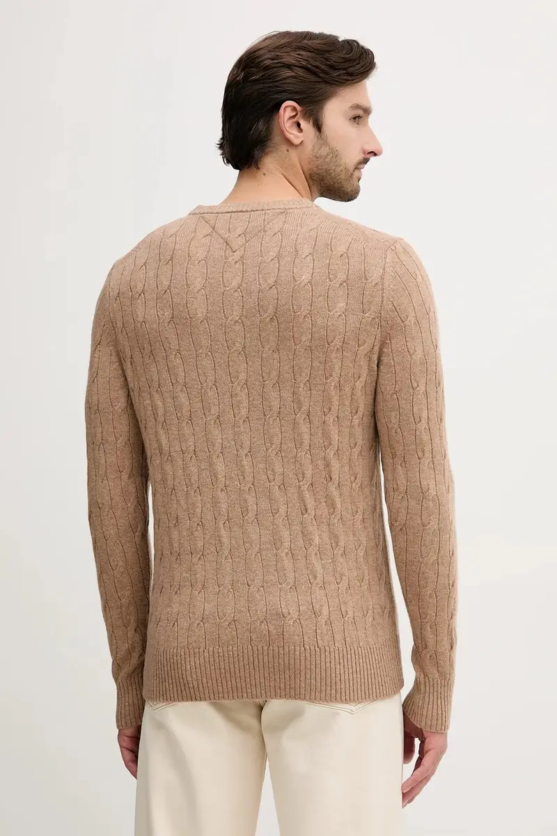 maglione in lana uomo colore marrone MW0MW40442 miniatura 3