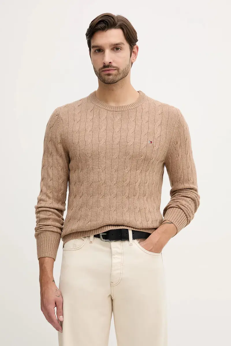 maglione in lana uomo colore marrone MW0MW40442