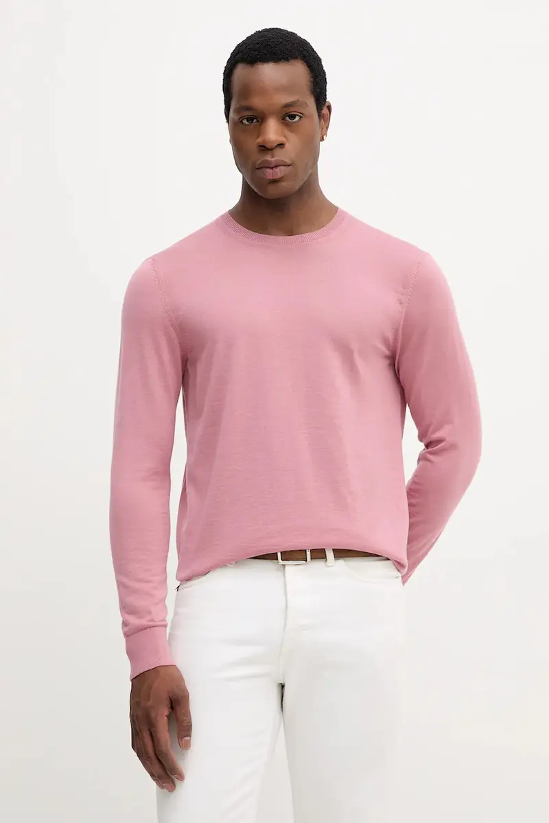 maglione in lana uomo colore rosa MW0MW39775