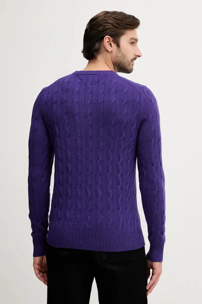 maglione in lana uomo colore violetto MW0MW40442 miniatura 3