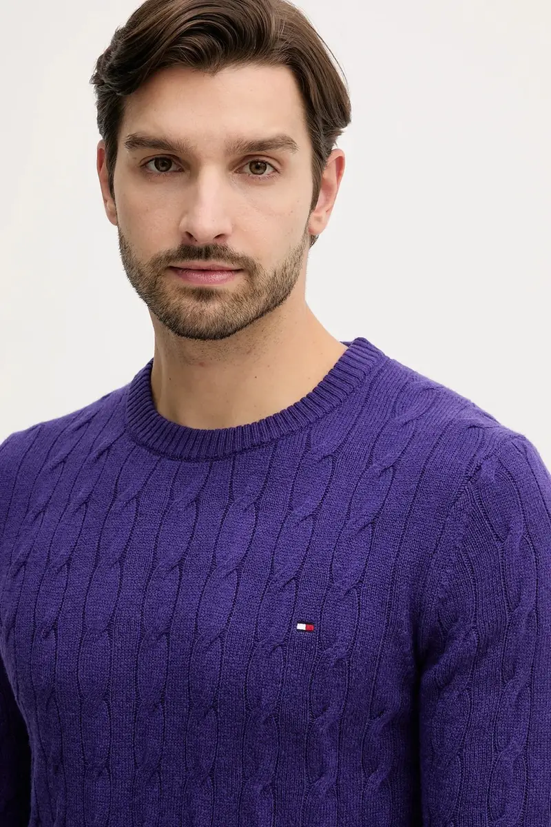 maglione in lana uomo colore violetto MW0MW40442 miniatura 4