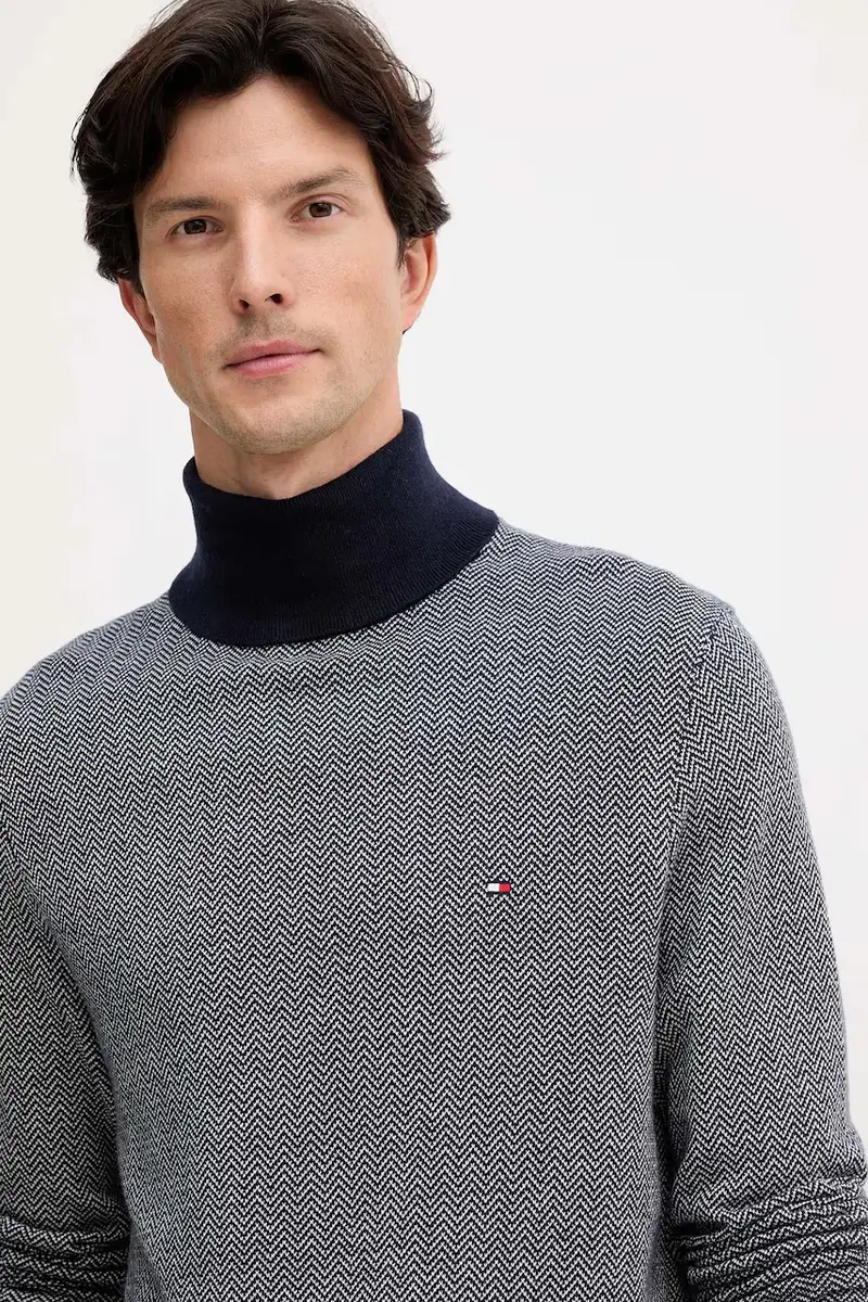 maglione in misto lana uomo colore blu navy MW0MW40446 miniatura 4