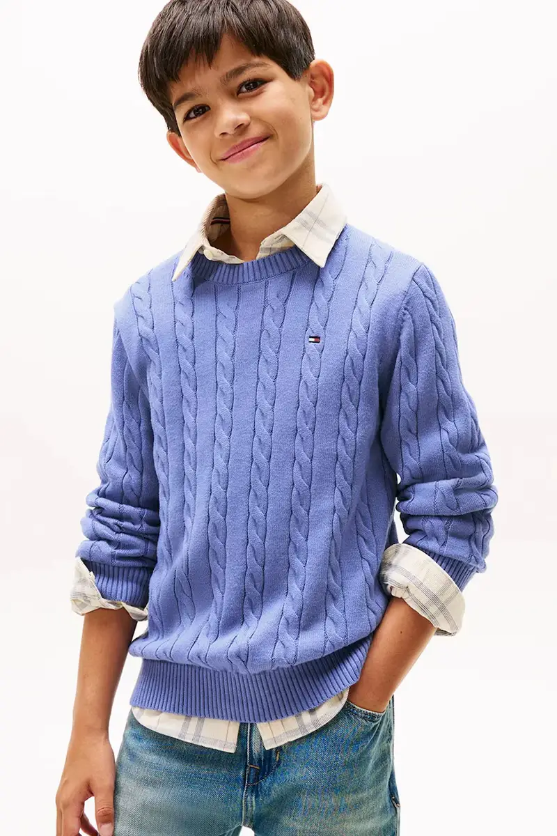 maglione per bambini con misto lana Blu