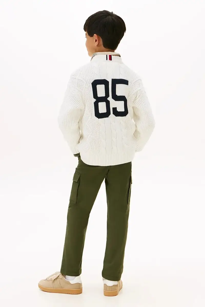 maglione per bambini con misto lana colore bianco KB0KB09910 miniatura 3