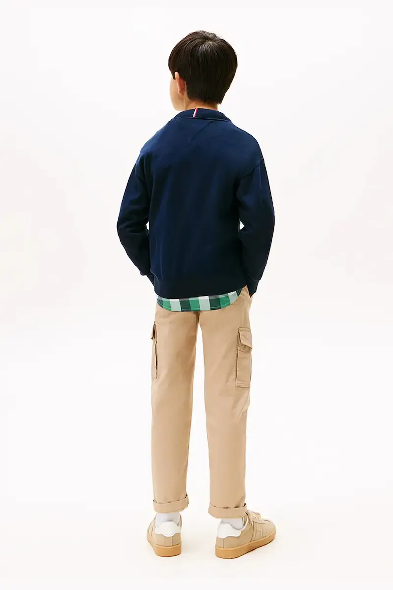 maglione per bambini con misto lana colore blu navy KB0KB09974 miniatura 5