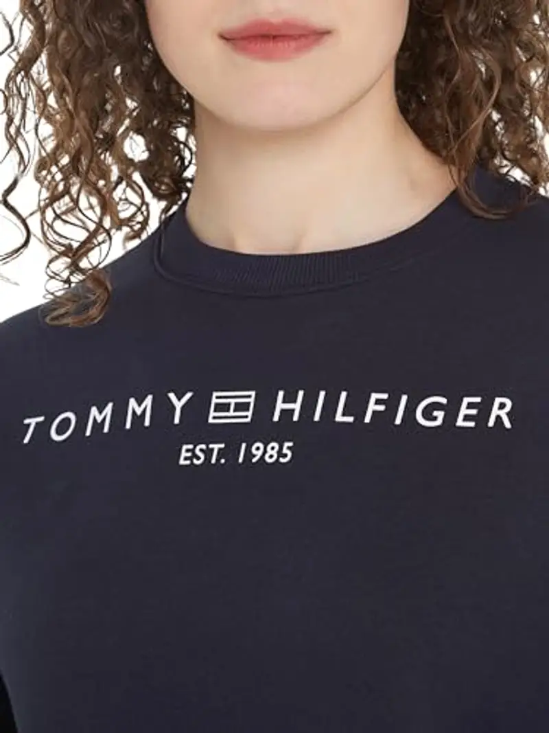 Tommy Hilfiger Mdrn Reg Corp Logo C-Nk Swtshrt Ww0Ww39791, Felpa, Donna, Blu (Desert Sky), XL miniatura 3