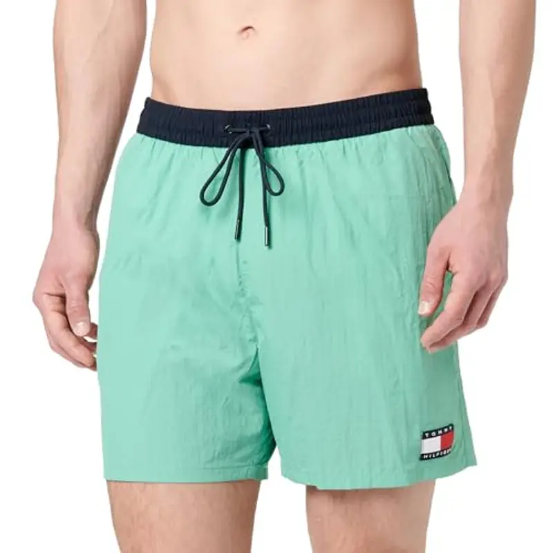Tommy Hilfiger Medium Drawstring Um0Um03455, Costume da Bagno, Uomo, Verde (Fort Green), L