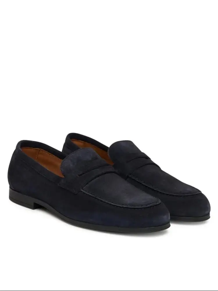 mocassino blu navy uomo mini logo miniatura 2