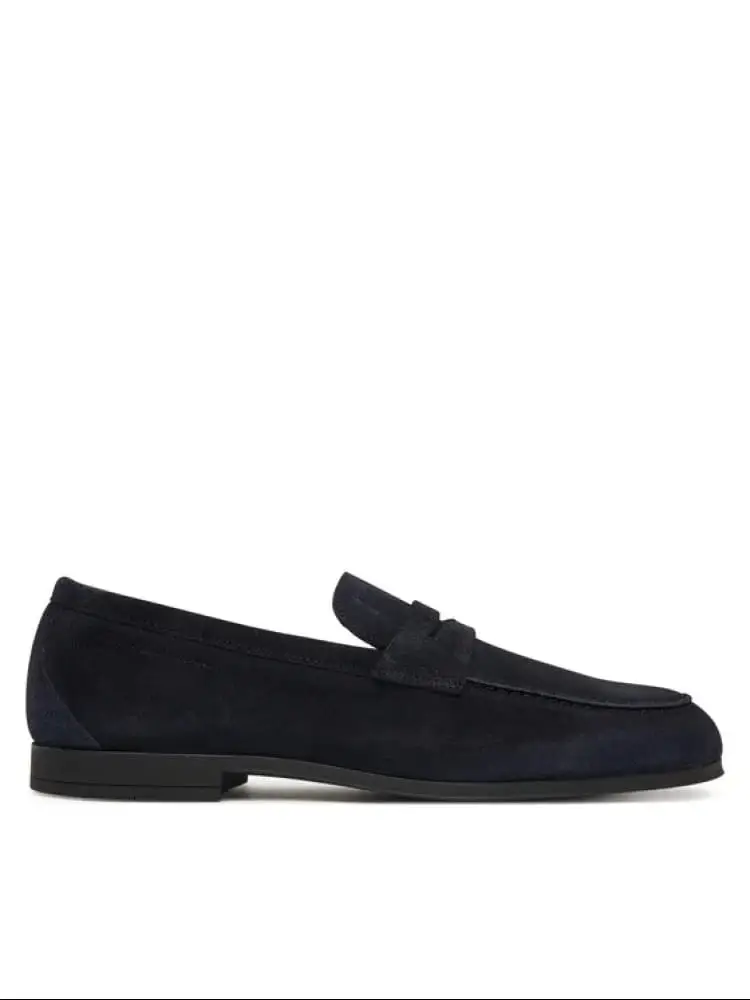 mocassino blu navy uomo mini logo