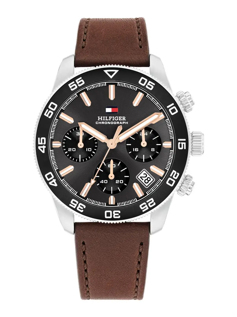 Orologio analogico '85' marrone / nero / argento miniatura 2