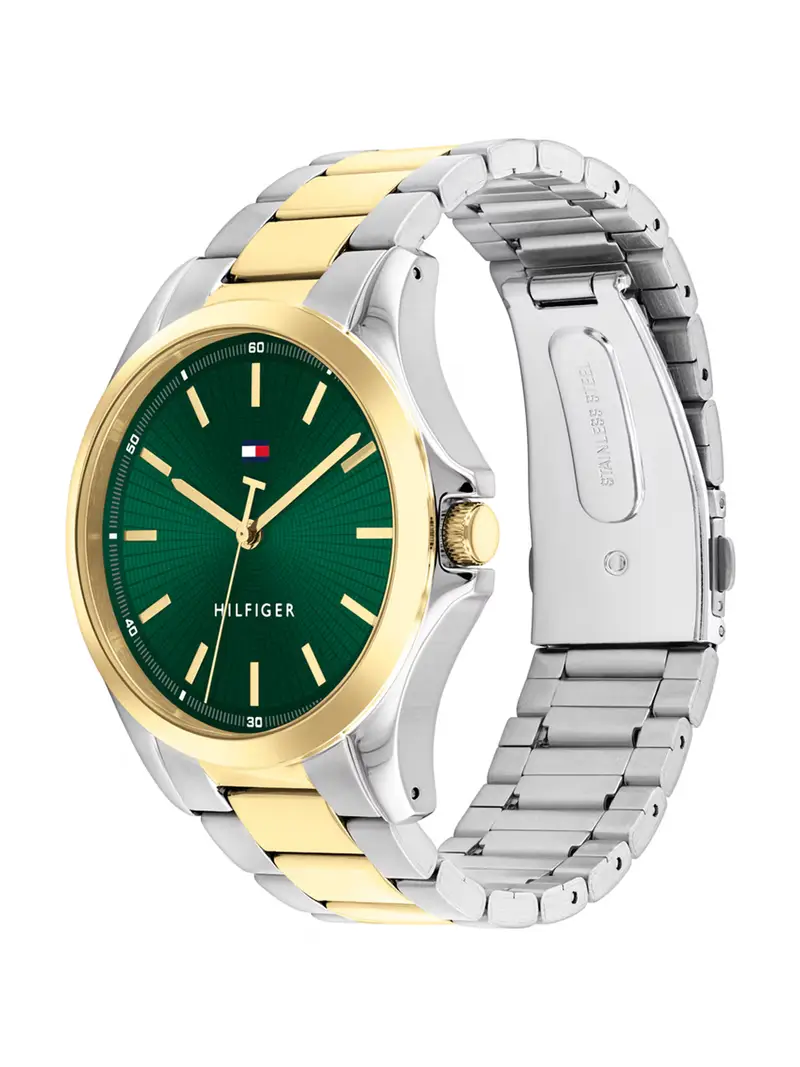 Orologio analogico 'BRUCE' oro / verde scuro / argento