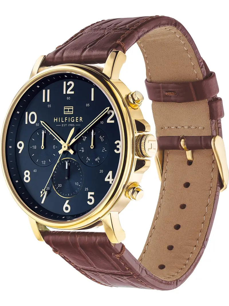 TOMMY HILFIGER Orologio analogico 'Dressed Up' blu scuro / marrone miniatura 2