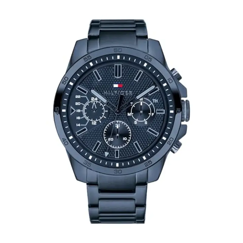 Tommy Hilfiger Orologio Analogico Multifunzionale al Quarzo da Uomo - Cinturino in Silicone e Quadrante, 3