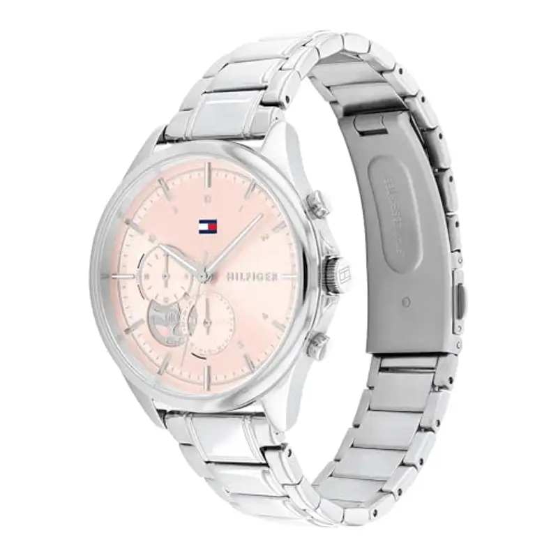 Tommy Hilfiger Orologio Analogico Multifunzione al Quarzo da Donna con Cinturino in Acciaio Inossidabile Argentato miniatura 2