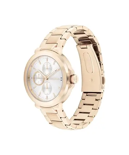 Tommy Hilfiger Orologio Analogico Multifunzione al Quarzo da Donna con Cinturino in Acciaio Inossidabile Color Oro Rosso miniatura 2