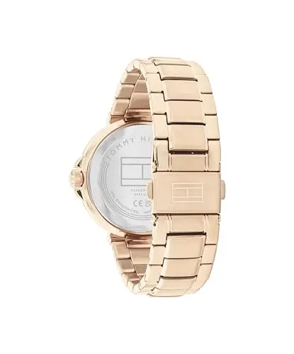 Tommy Hilfiger Orologio Analogico Multifunzione al Quarzo da Donna con Cinturino in Acciaio Inossidabile Color Oro Rosso miniatura 3