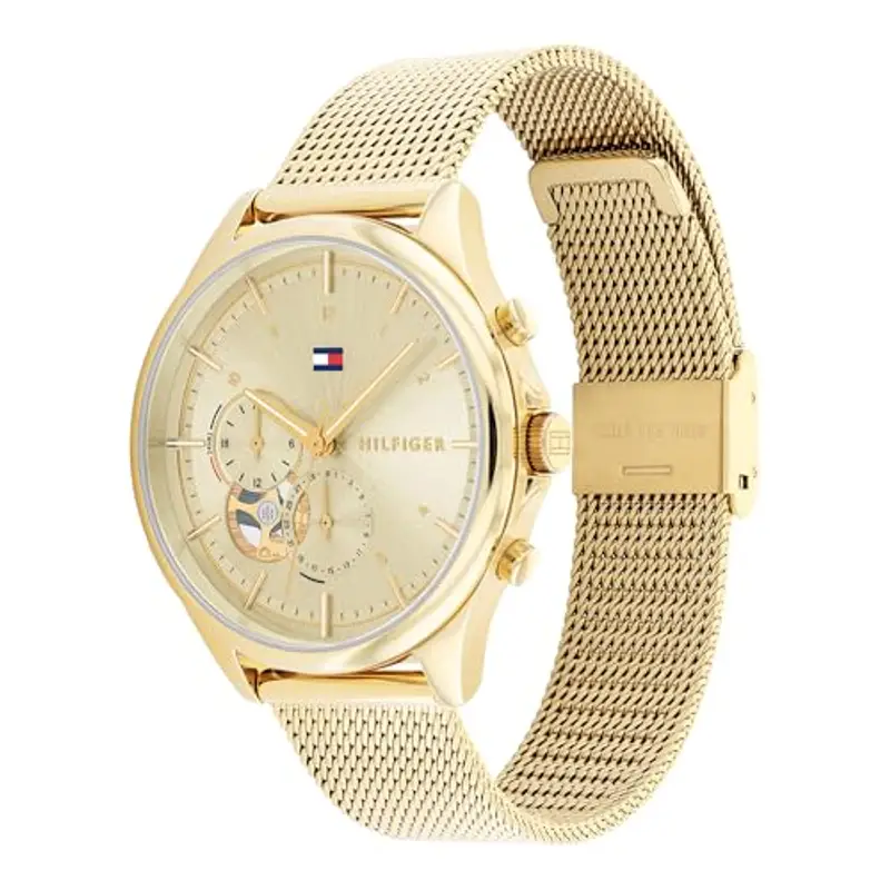 Tommy Hilfiger Orologio Analogico Multifunzione al Quarzo da Donna con Cinturino in Maglia Metallica in Acciaio miniatura 2