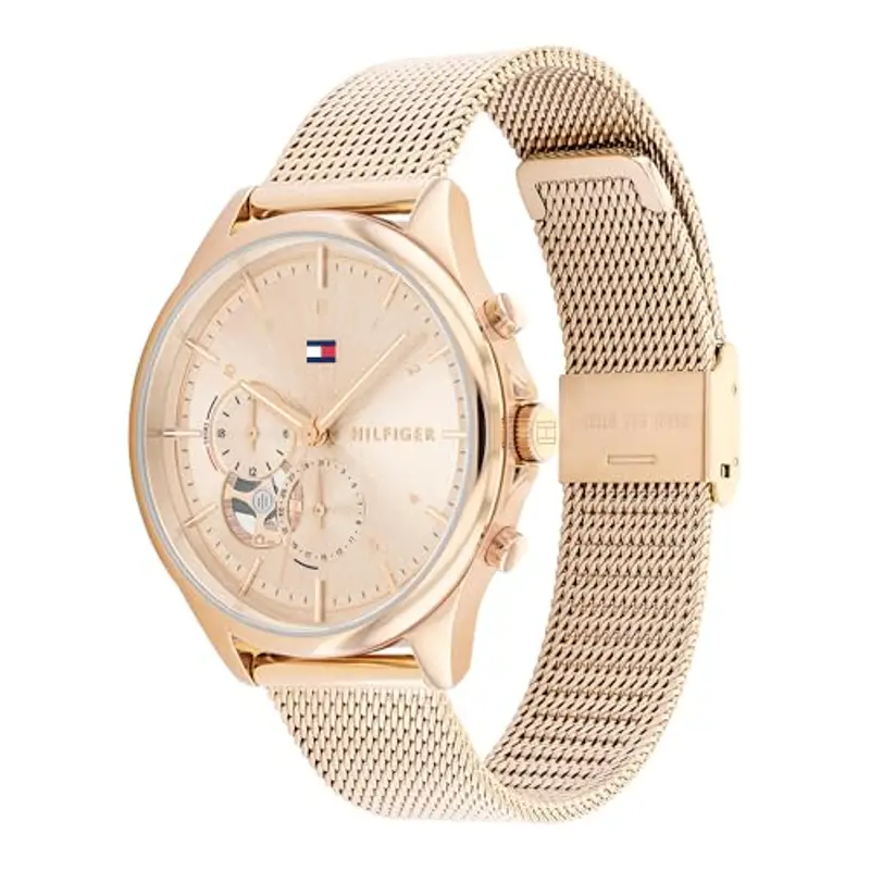 Tommy Hilfiger Orologio Analogico Multifunzione al Quarzo da Donna con Cinturino in Maglia Metallica in Acciaio miniatura 2