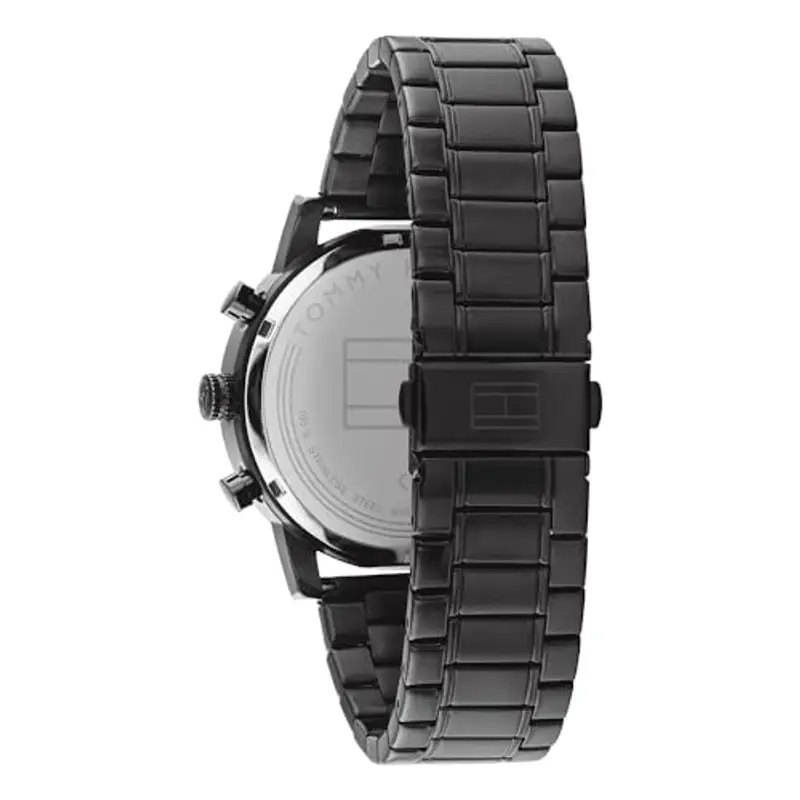 Tommy Hilfiger Orologio Analogico Multifunzione al Quarzo da Uomo con Cinturino in Acciaio Inossidabile Nero - 1791879 miniatura 3