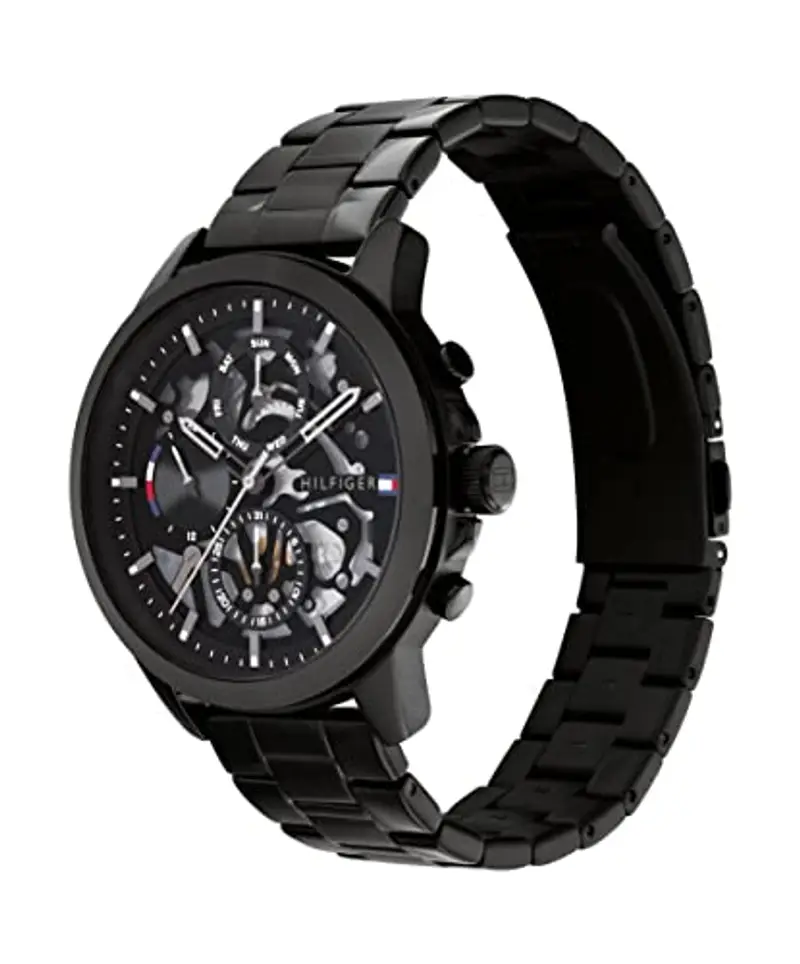 Tommy Hilfiger Orologio Analogico Multifunzione al Quarzo da Uomo con Cinturino in Acciaio Inossidabile Nero miniatura 2