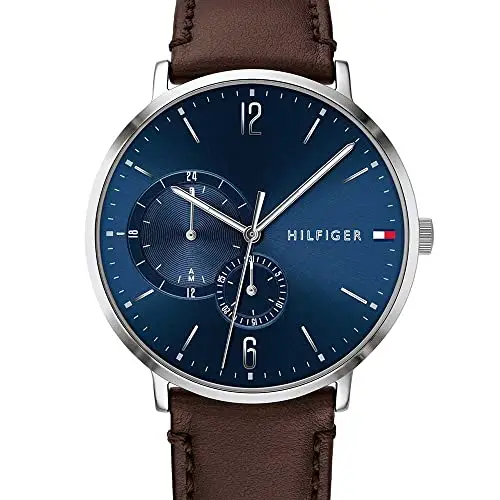 Tommy Hilfiger Orologio Analogico Multifunzione al Quarzo da Uomo con Cinturino in Pelle Marrone Scuro miniatura 2