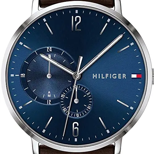 Tommy Hilfiger Orologio Analogico Multifunzione al Quarzo da Uomo con Cinturino in Pelle Marrone Scuro miniatura 3