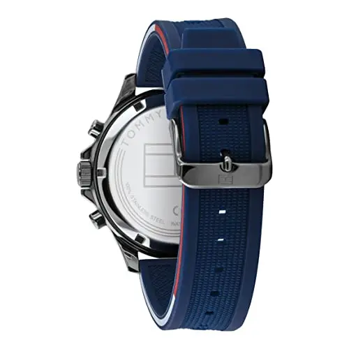 Tommy Hilfiger Orologio Analogico Multifunzione al Quarzo da Uomo con Cinturino in Silicone Blu Navy miniatura 3