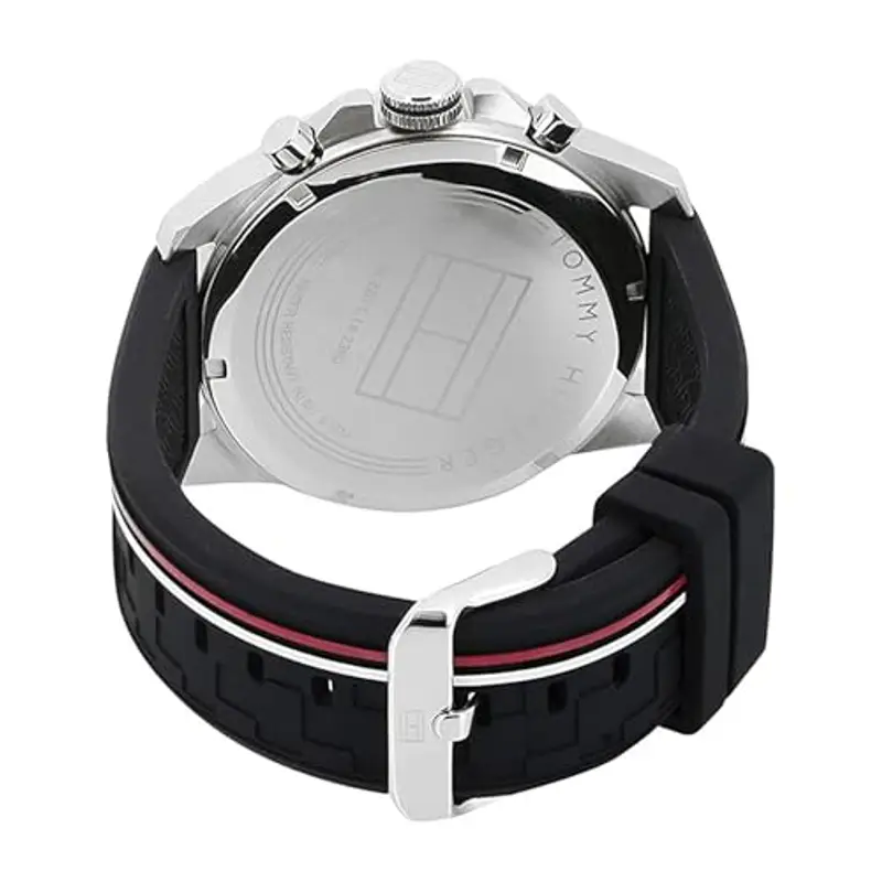 Tommy Hilfiger Orologio Analogico Multifunzione al Quarzo da Uomo con Cinturino in Silicone Nero - 1791473 miniatura 3