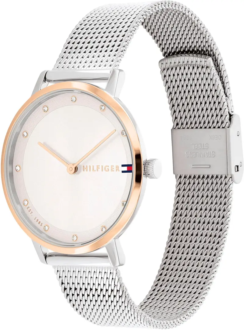 TOMMY HILFIGER Orologio analogico  oro / argento / bianco
