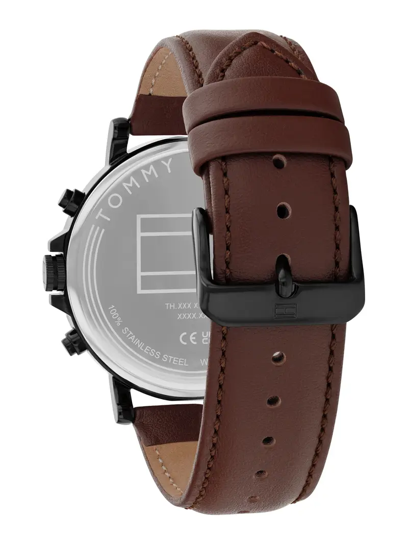 TOMMY HILFIGER Orologio analogico 'TYSON' marrone scuro / mirtillo / nero / bianco miniatura 2