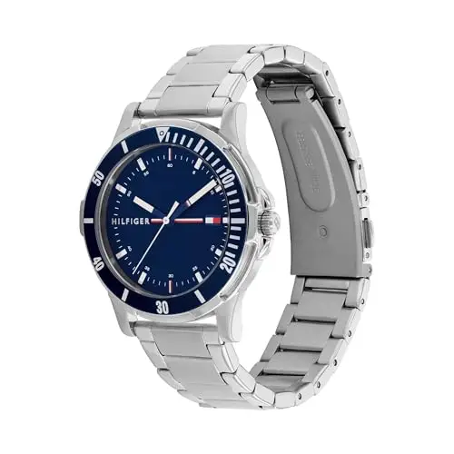 Tommy Hilfiger Orologio Bambino Quadrante Blu, Bracciale in Acciaio Inox, Cassa 34mm, Lunetta in Alluminio, Quarzo, 5 miniatura 2