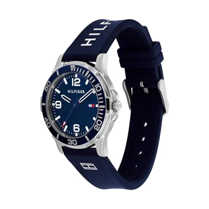 Tommy Hilfiger Orologio Bambino Quadrante Blu, Cinturino in Silicone Blu, Cassa Acciaio 34mm, Lunetta in Alluminio, Quarzo, 5 ATM miniatura 2