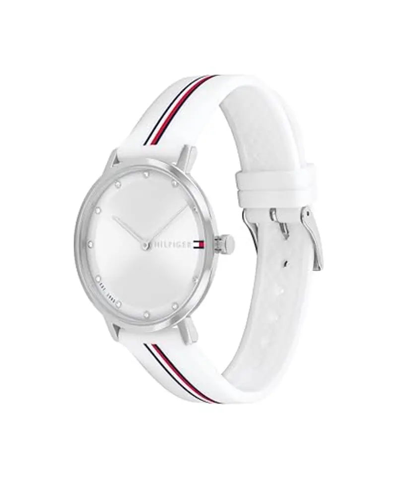 Tommy Hilfiger Orologio Con Movimento Al Quarzo A Due Lancette da Donna con Cinturino in Silicone Bianco miniatura 2