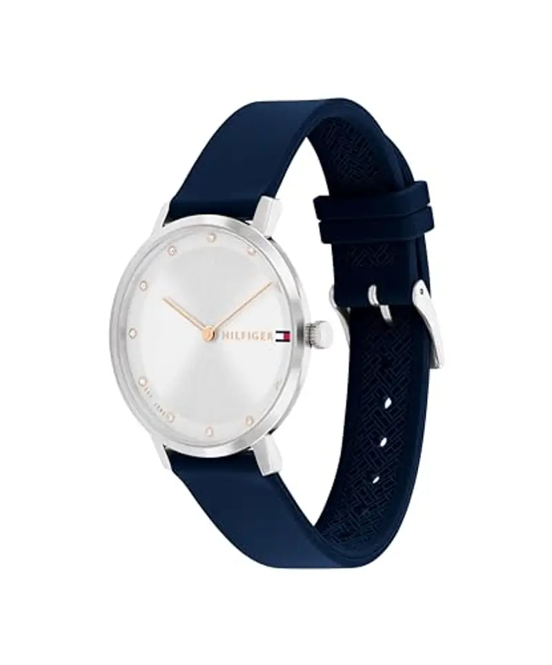 Tommy Hilfiger Orologio Con Movimento Al Quarzo A Due Lancette da Donna con Cinturino in Silicone Blu miniatura 2