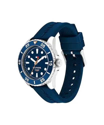Tommy Hilfiger Orologio con Movimento al Quarzo a Tre Lancette per i Giovani con Cinturino in Silicone Blu miniatura 2