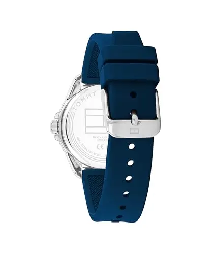 Tommy Hilfiger Orologio con Movimento al Quarzo a Tre Lancette per i Giovani con Cinturino in Silicone Blu miniatura 3