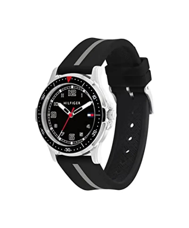 Tommy Hilfiger Orologio con Movimento al Quarzo a Tre Lancette per i Giovani con Cinturino in Silicone Nero - 1720034, Black miniatura 2